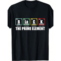 Black The Prime Element, Black History Month Periodic Table T-Shirt