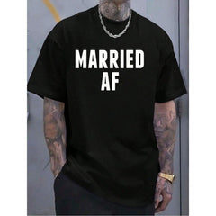 100% Cotton Casual Tshirt Married AF T Shirt For Husband Or Wife Women's Men's Graphic Tee Causal Tops