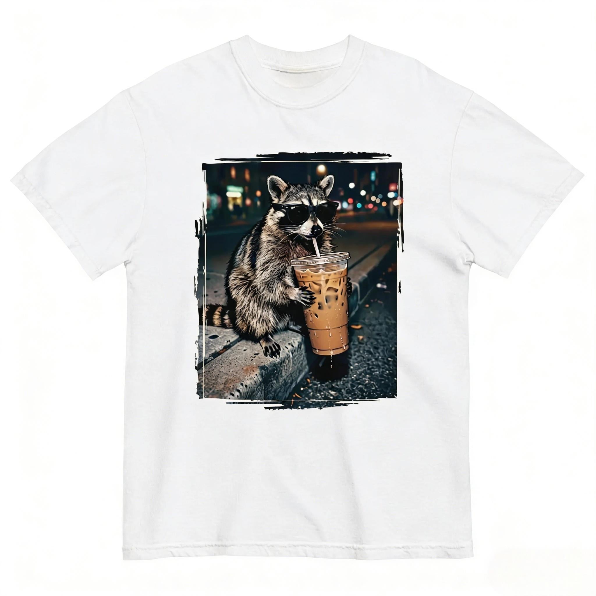 Raccoon for Iced Coffee ~ Unisex Short Sleeve T-Shirt Printed in the USA