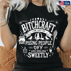 Bitchcraft Adult Humor Halloween Shirt. Casual Everyday Softstyle Halloween Unisex T-Shirt.