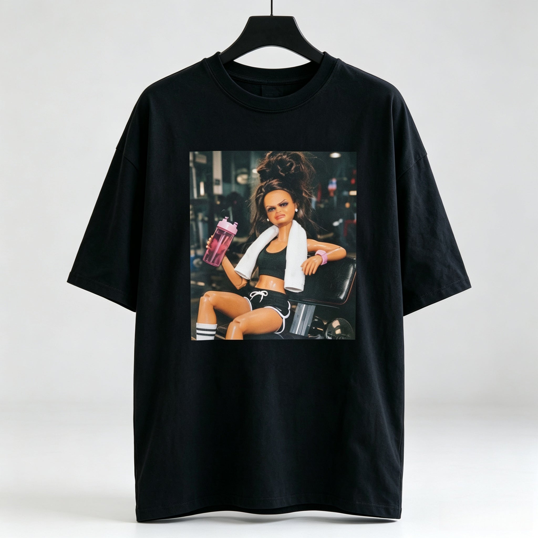 Disgusting Gym Girl Vintage Workout Meme Print Short Sleeve Tee Top