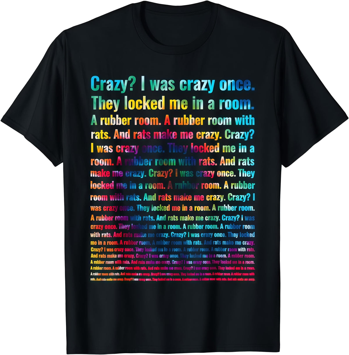100% Cotton Crazy I Was Crazy Once Tie Dye Funny Oddly Specific Meme T-Shirt.Jpg Men's Women's Vintage Summer Vacation Tops Graphic Tee