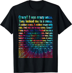 100% Cotton Crazy I Was Crazy Once Tie Dye Funny Oddly Specific Meme T-Shirt.Jpg Men's Women's Vintage Summer Vacation Tops Graphic Tee