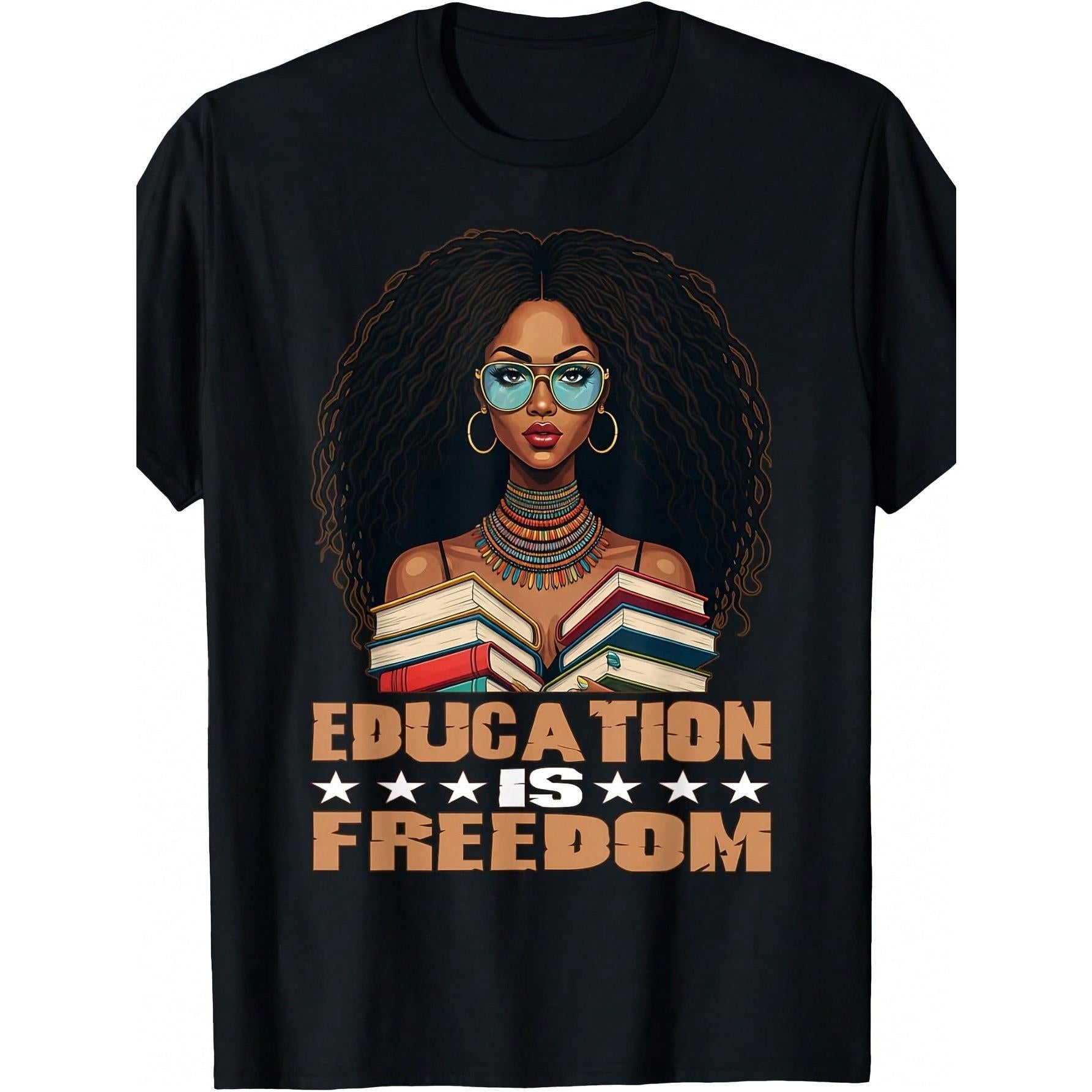 Education Is Freedom Black Teacher Books Black History Month T-Shirt