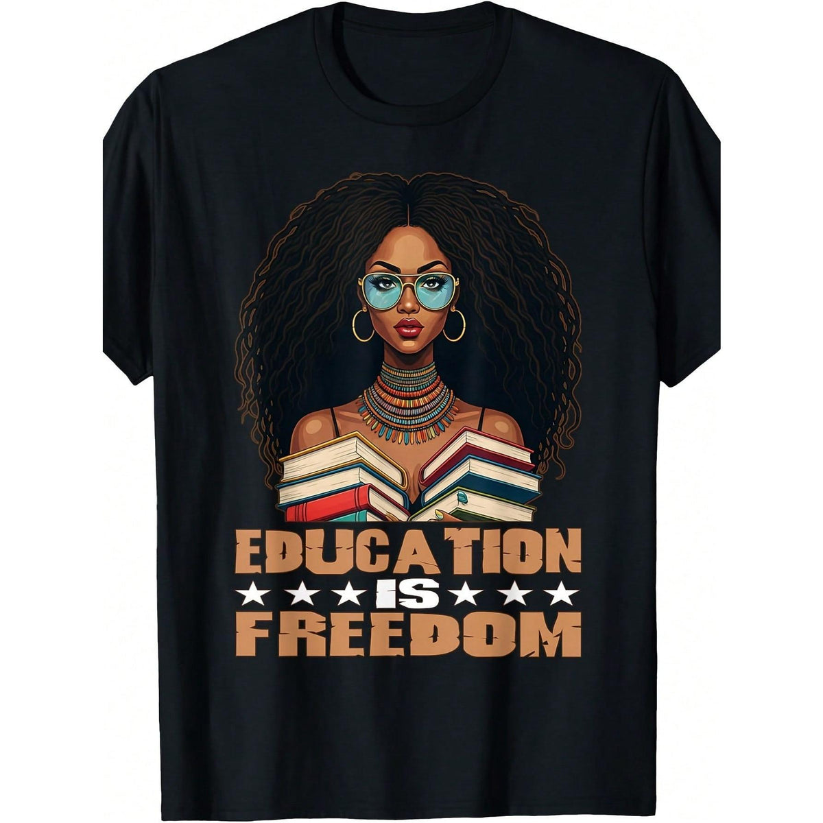 Education Is Freedom Black Teacher Books Black History Month T-Shirt