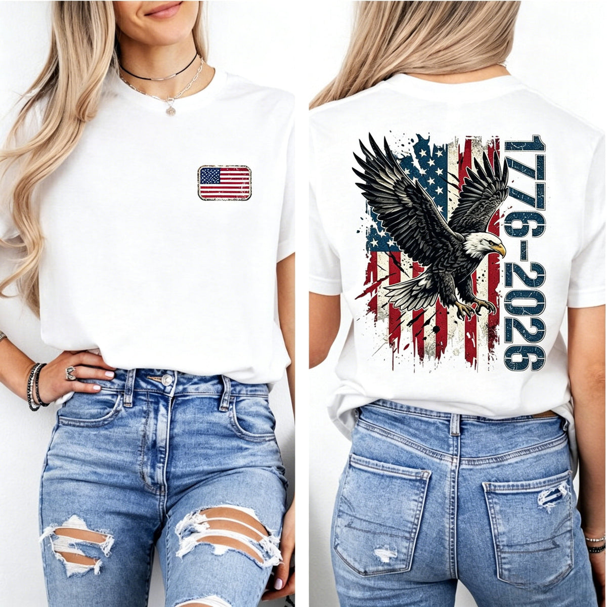 America 250th Anniversary Shirt, 1776-2026 Patriotic Eagle, USA Flag Tee