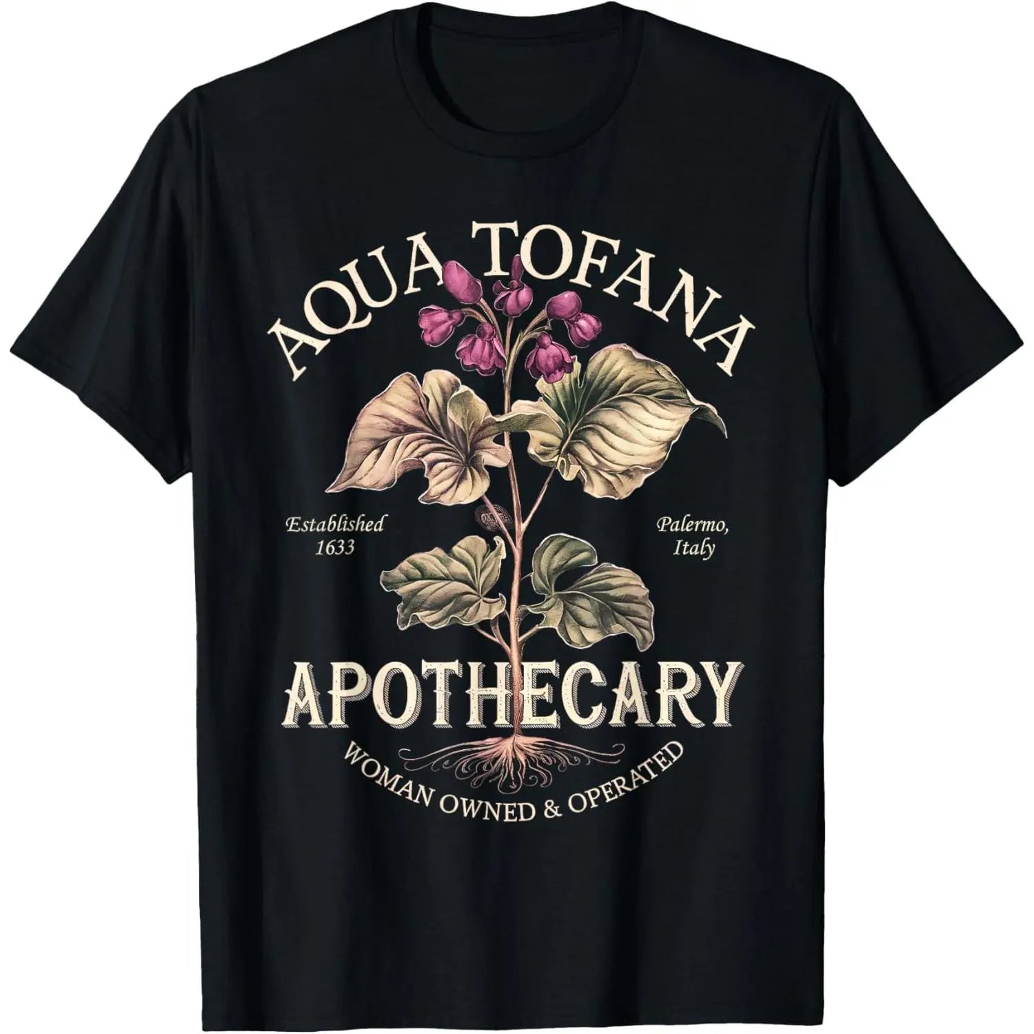 Aqua Tofana Funny Feminist Apothecary Vintage Design T-Shirt,american