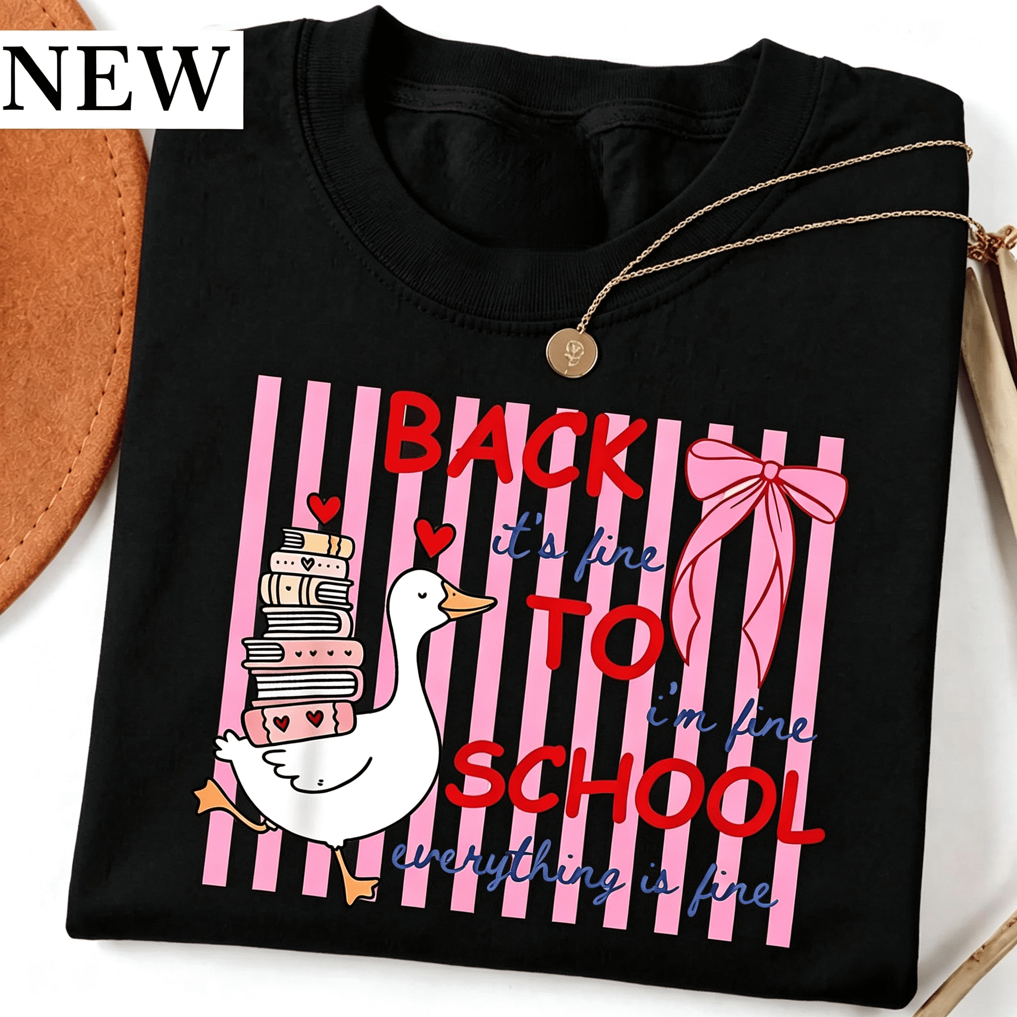 Back To School Cute Goose Letter Print Top Summer Vacation Casual Women Short Sleeve Graphic Tee Teacher Outfits Holiday Everyday