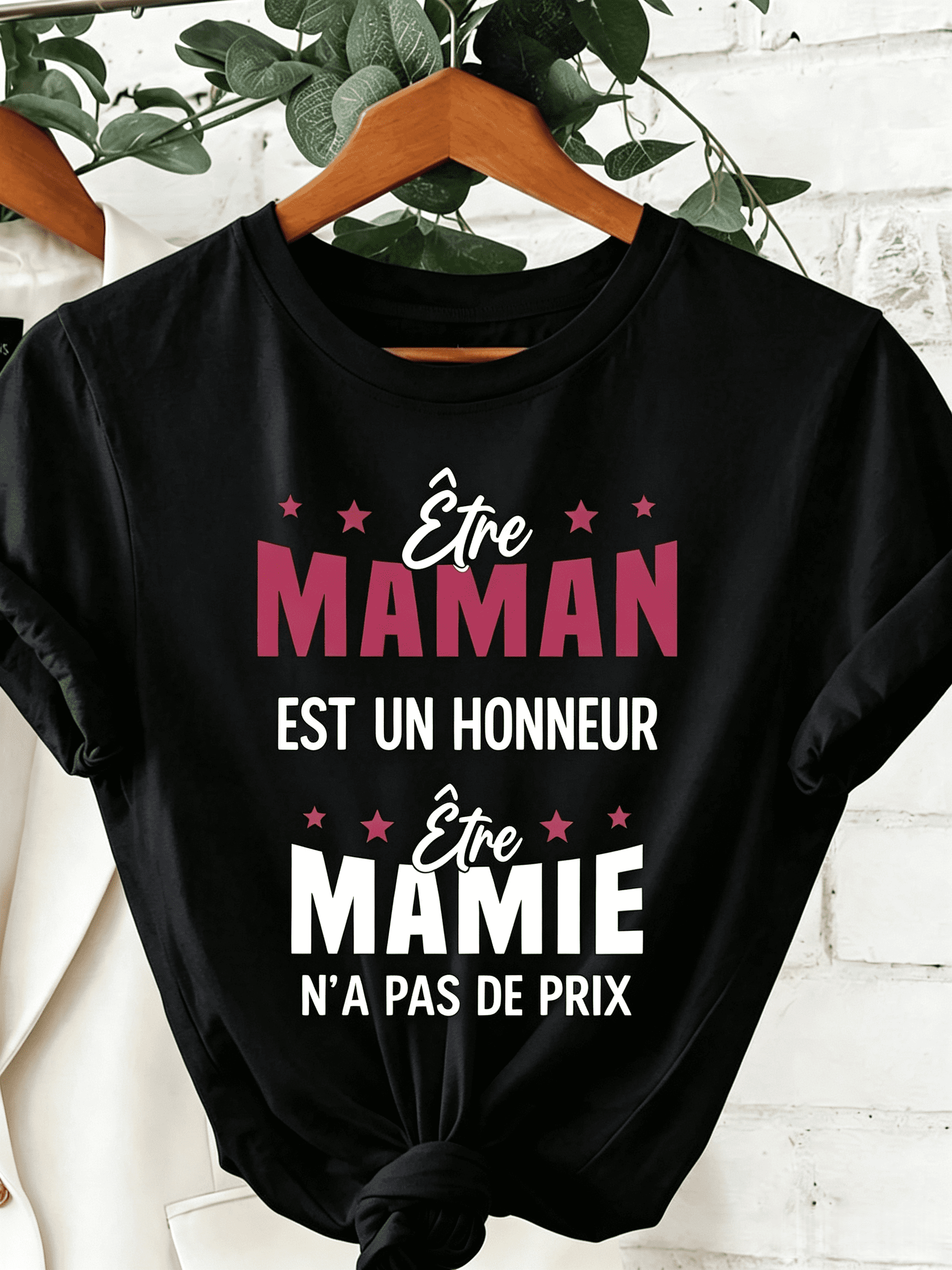Being a MOM IS AN HONOR Being a GRANDMA IS PRICELESS - French Mom And Grandma Honor Text Print T-Shirt