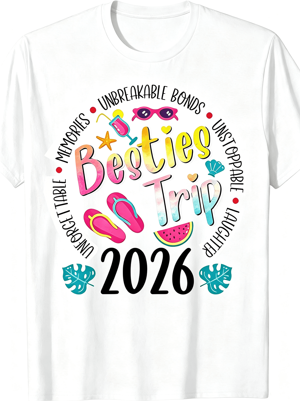 Besties Trip 2026 Summer Beach Best Friend Vacation Graphic T-Shirt