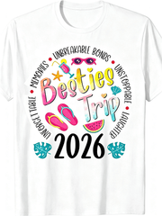 Besties Trip 2026 Summer Beach Best Friend Vacation Graphic T-Shirt