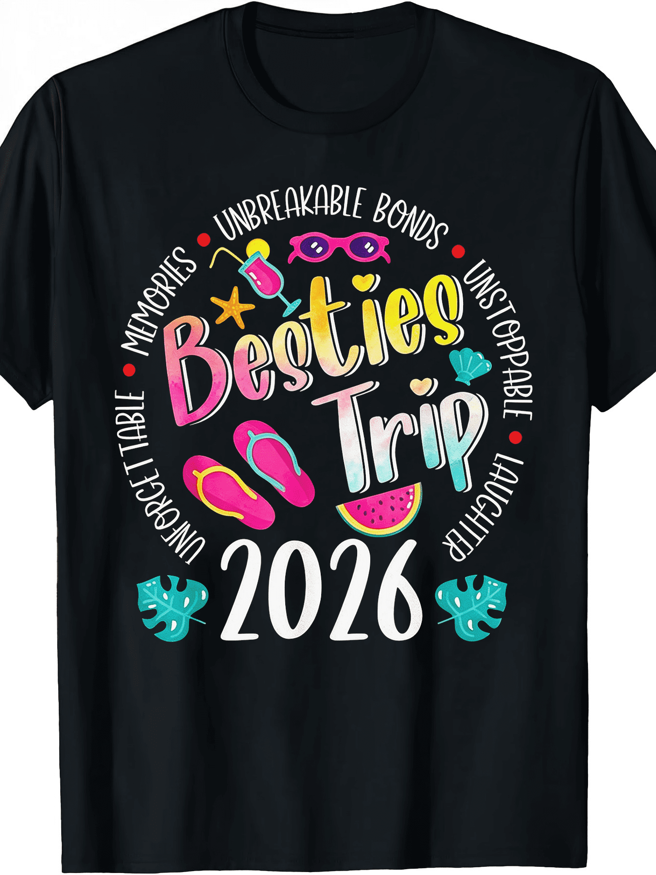 Besties Trip 2026 Summer Beach Best Friend Vacation Graphic T-Shirt
