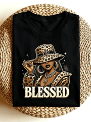 Blessed Leopard Hat Black Queen Melanin Women's Graphic T-Shirt