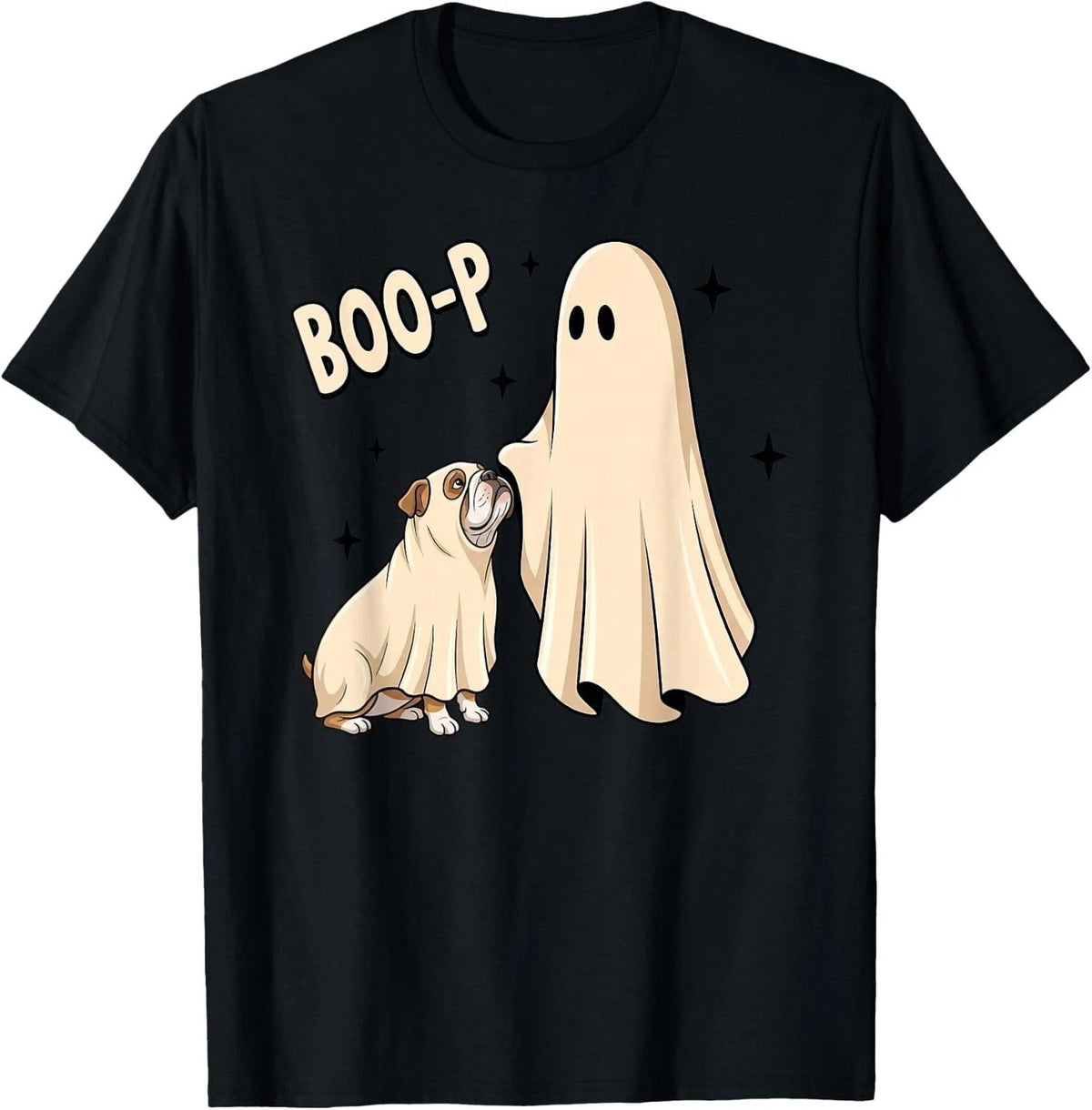 Boo-P Funny Bulldog Ghost Halloween Costume T-shirt