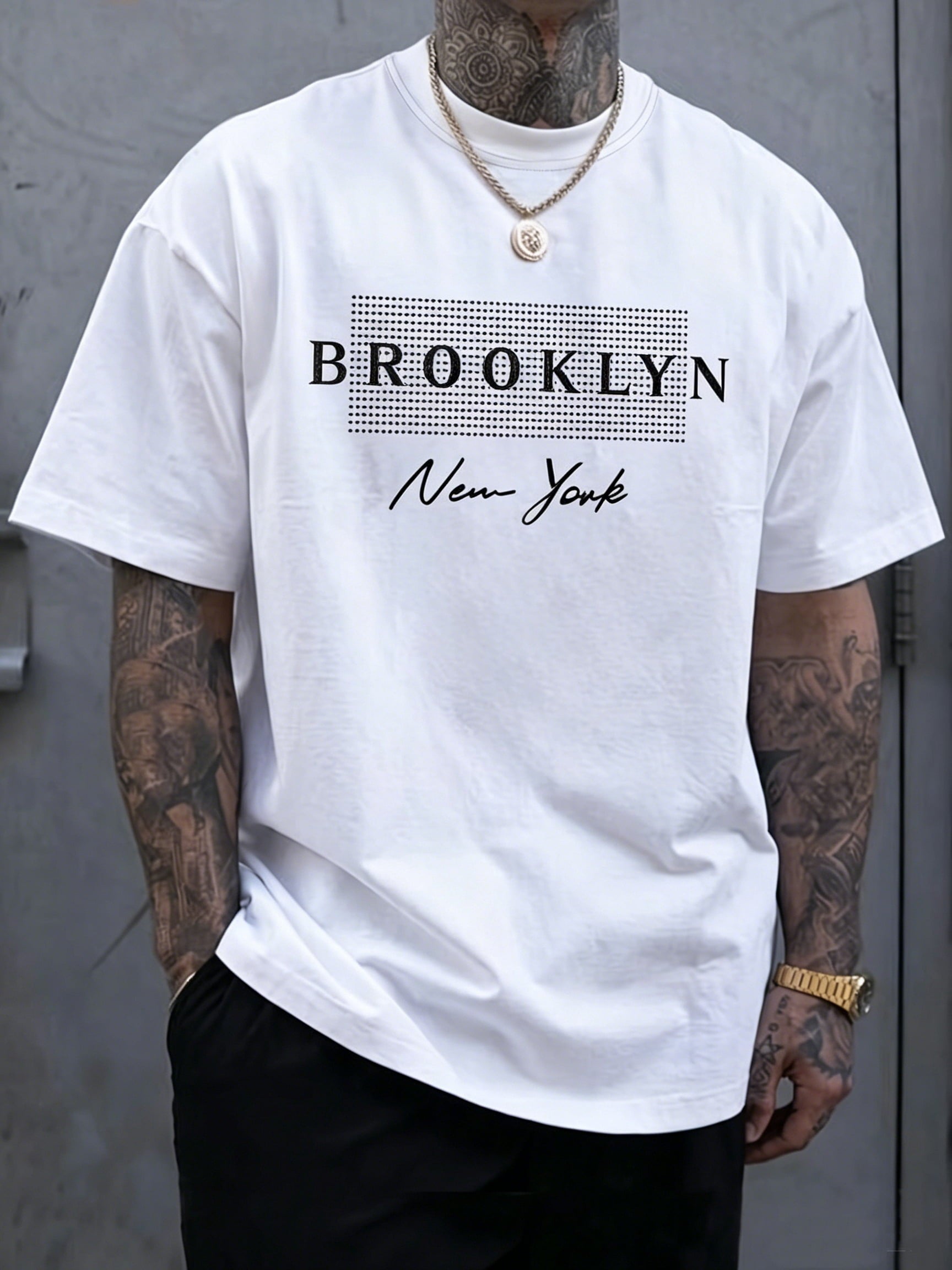 Brooklyn New York T Shirt Mens Streetwear Graphic Tee Casual Top