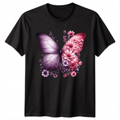 Butterfly Floral Nature Animals Mens T-Shirt Womens Tee Graphic Unisex Top