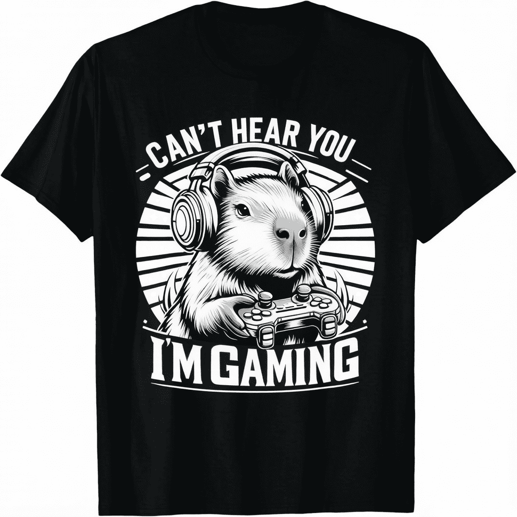 Cant Hear You Im Gaming Capybara Unisex T-Shirt