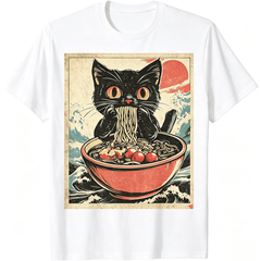 Cat Ramen Japanese Funny Graphic Tees Kawaii Cat Anime Gifts T-Shirt T-Shirt For Men And Women