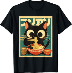 Cat Ramen Japanese Funny Japanese Kawaii Anime T-Shirt unisex T-Shirt
