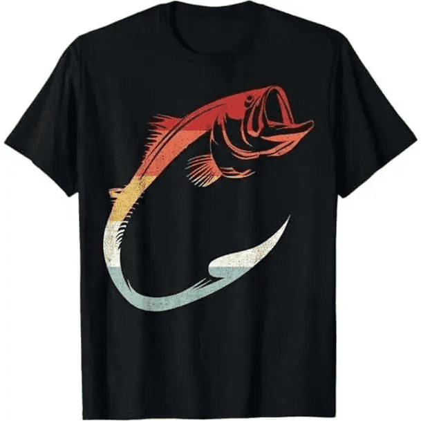 Cool Minimal Fish Hook Art for Fishing Enthusiasts T-Shirt Male/Female Pure Cotton T-shirt