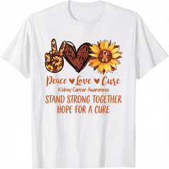 Daisy Peace Love Cure Kidney Cancer Awareness Gift Unisex T-Shirt