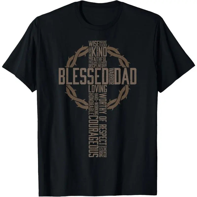 Father'S Day Gift For Dad Husband Blessed Dad Christian T-Shirt Golf Gift T-Shirt For Men And Women