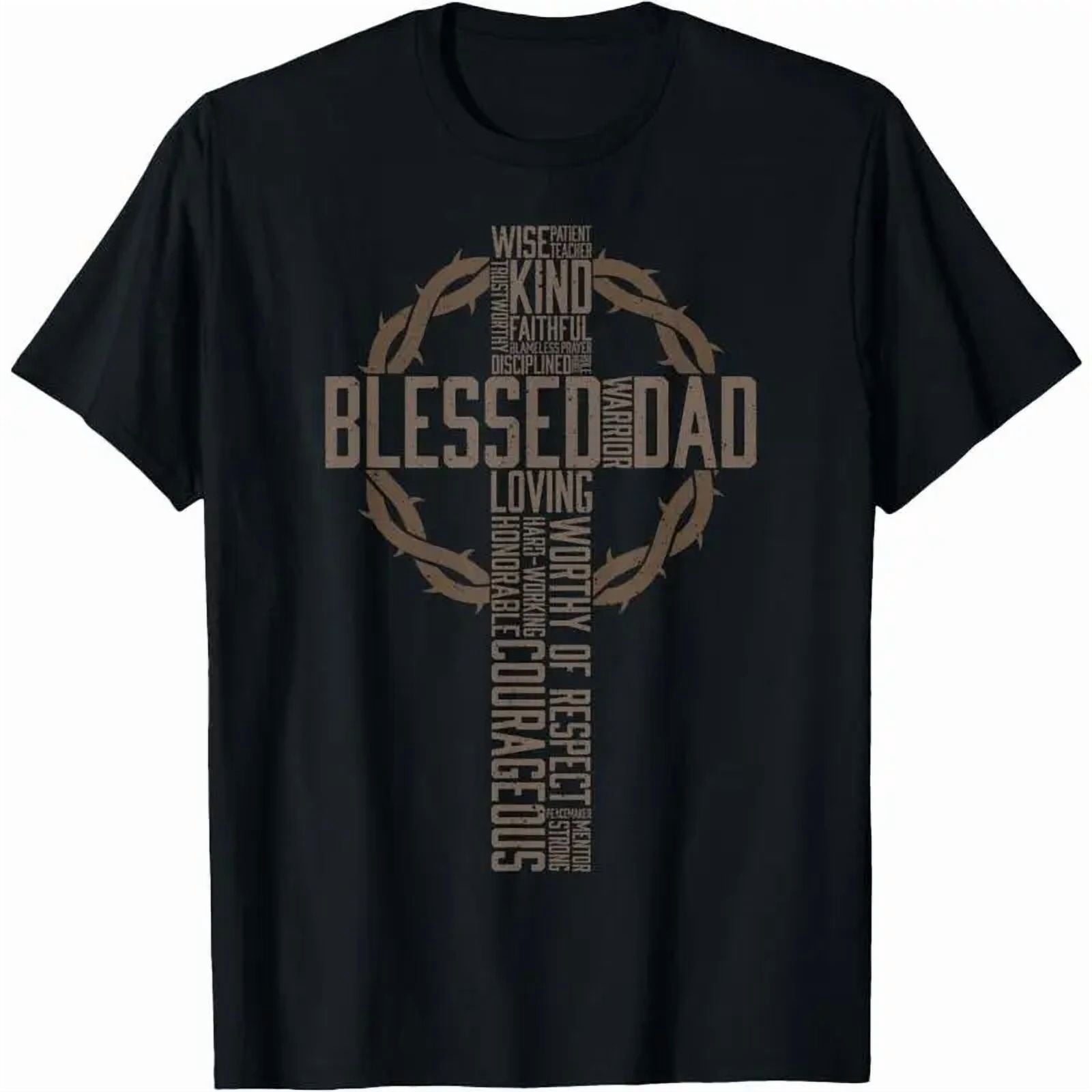 Father'S Day Gift For Dad Husband Blessed Dad Christian T-Shirt Golf Gift T-Shirt For Men And Women