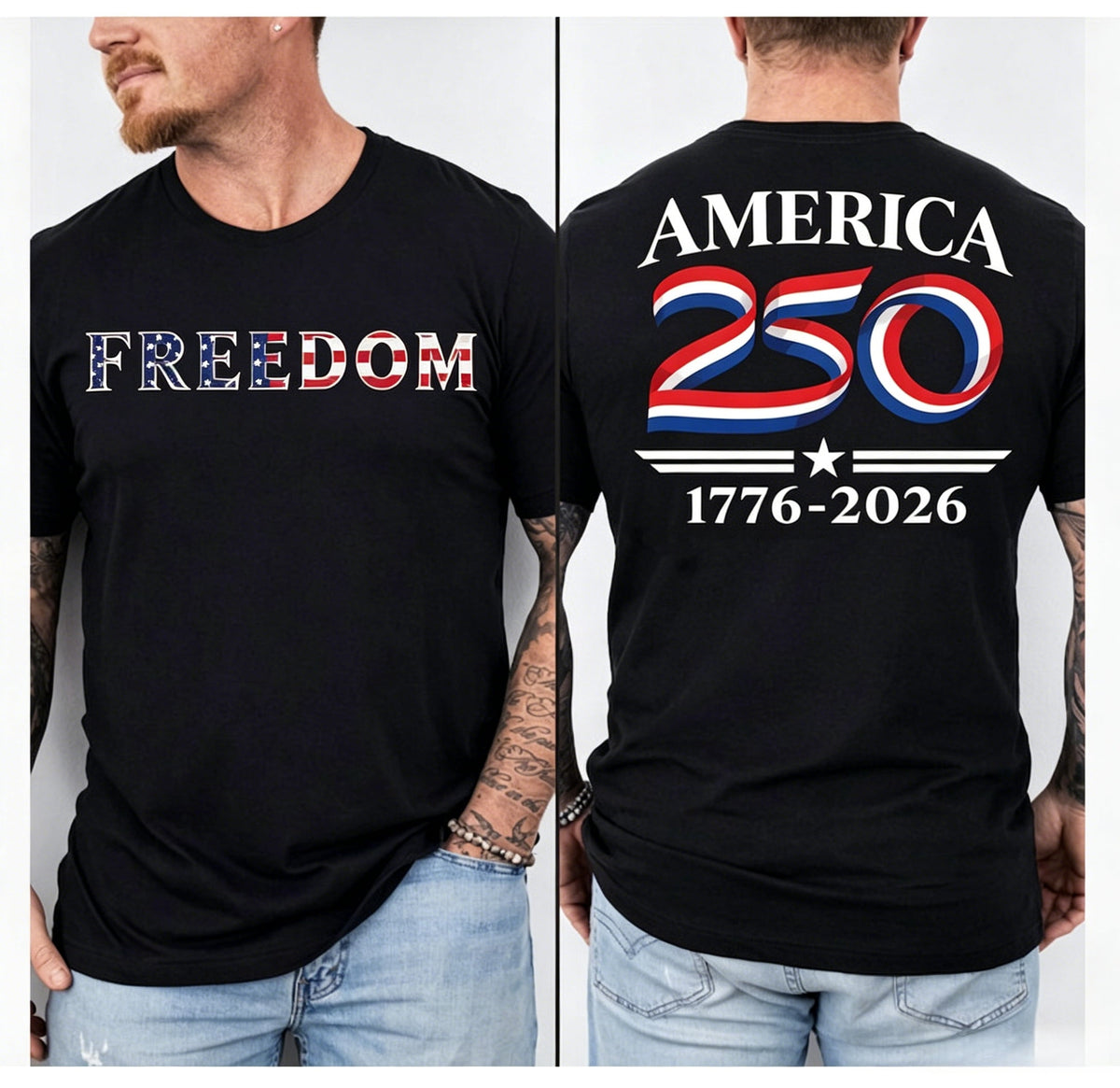 Freedom America 250 Shirt, America 1776–2026 T-Shirt, Patriotic USA Tee