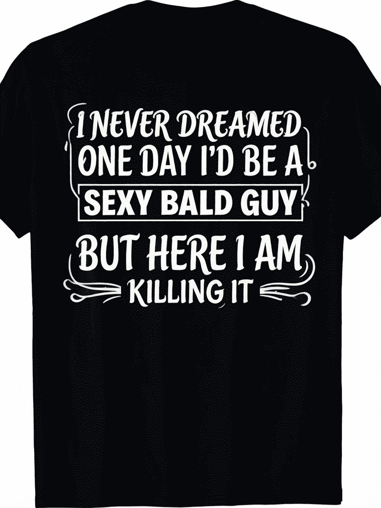 "Funny Bald Head Graphic Print T-Shirt - Short Sleeve Crew Neck Tee For Parties, Sports, & Casual Wear