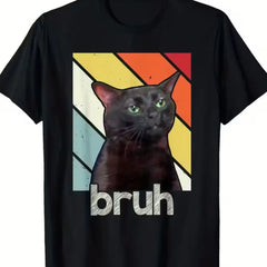 Funny Bros & Cat Meme Graphic Cotton T-Shirt for Boys, Valentine's Day Gift