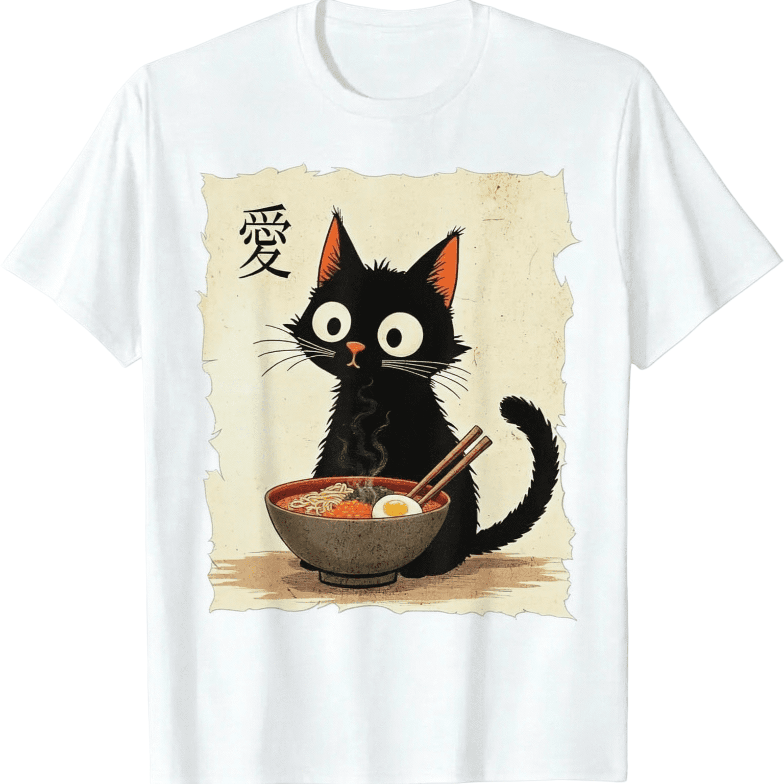 Funny Cat Ramen Graphic Japanese Kawaii Anime Cat unisex T-Shirt