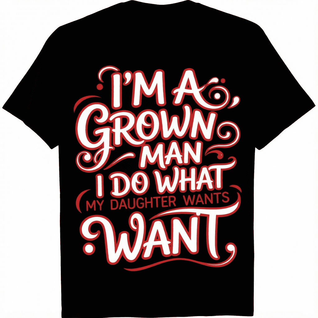 Funny Dad Father I'm A Grown Man I Do What My Daughter Wants T-Shirt summer graphic tees