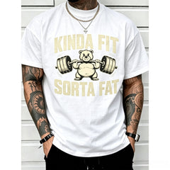 Funny Weightlifting Bear Tee – Cotton Heavyweight Oversized Gym Shirt