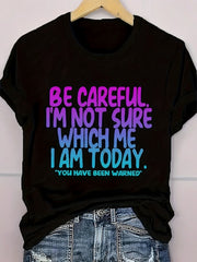 [Funny Women's T-Shirt] Funny Women's "I'm Not Sure Which Me I Am Today" T-Shirt | Pink Crew Neck Tee | Lightweight Casual Shirt | Humorous Gift for Ladies