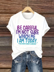 [Funny Women's T-Shirt] Funny Women's "I'm Not Sure Which Me I Am Today" T-Shirt | Pink Crew Neck Tee | Lightweight Casual Shirt | Humorous Gift for Ladies