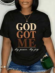 God Got Me My Peace My Joy Gradient Text Christian Faith Inspirational T-Shirt