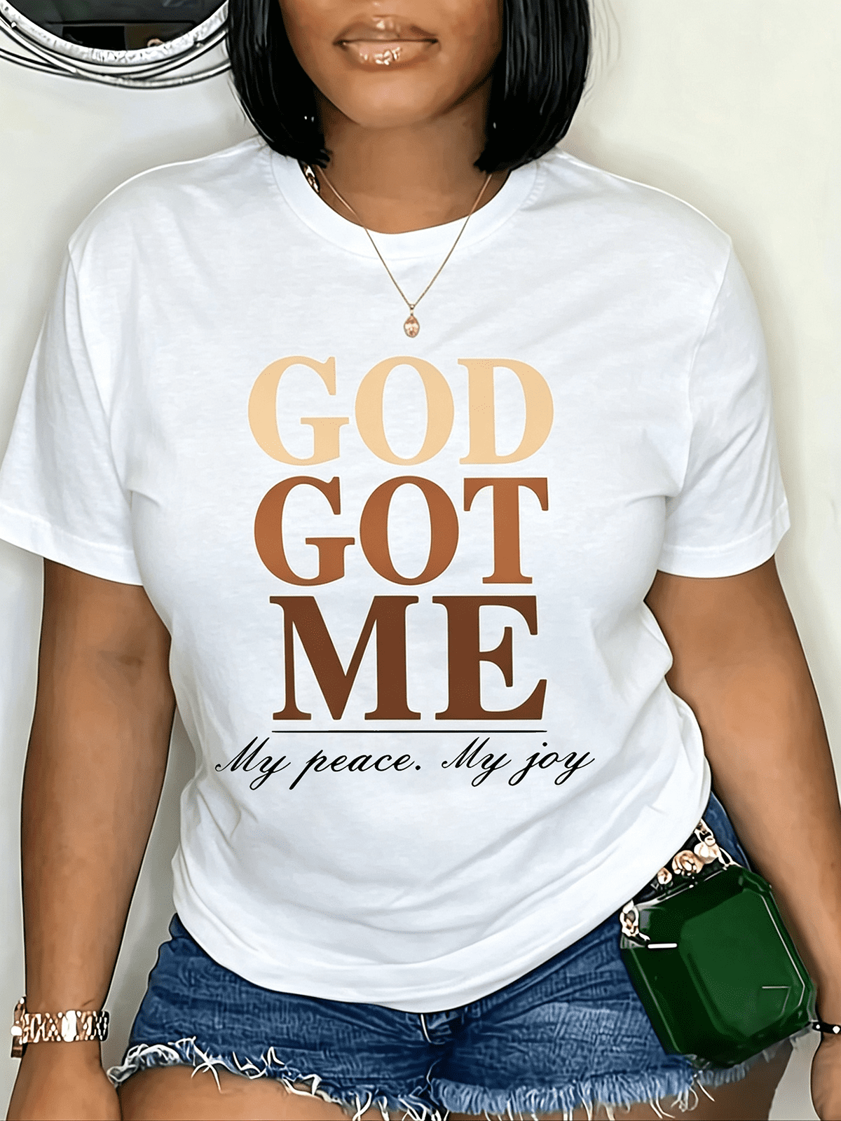God Got Me My Peace My Joy Gradient Text Christian Faith Inspirational T-Shirt