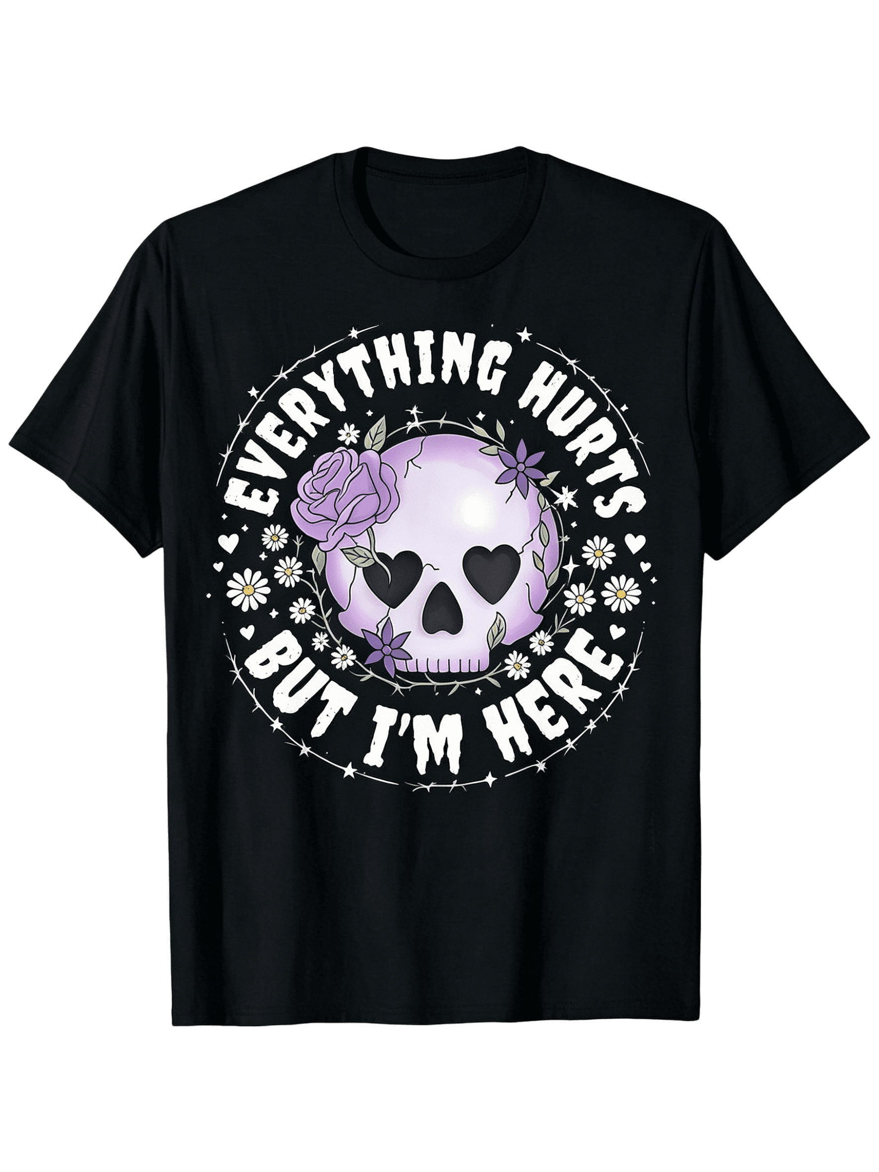 This Gothic-themed T-shirt Features a Humorous Skull and Rose Design, Making It Perfect for Men. It Is a Lightweight, Short-sleeved, Round-neck T-shirt Suitable for All Seasons, Whether for the Gym