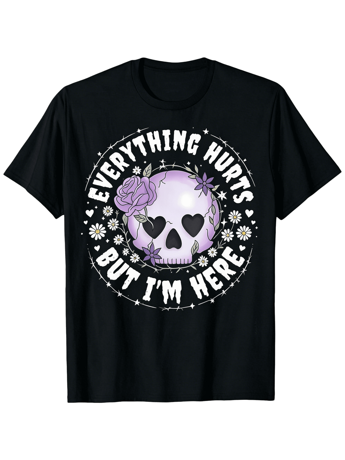 This Gothic-themed T-shirt Features a Humorous Skull and Rose Design, Making It Perfect for Men. It Is a Lightweight, Short-sleeved, Round-neck T-shirt Suitable for All Seasons, Whether for the Gym