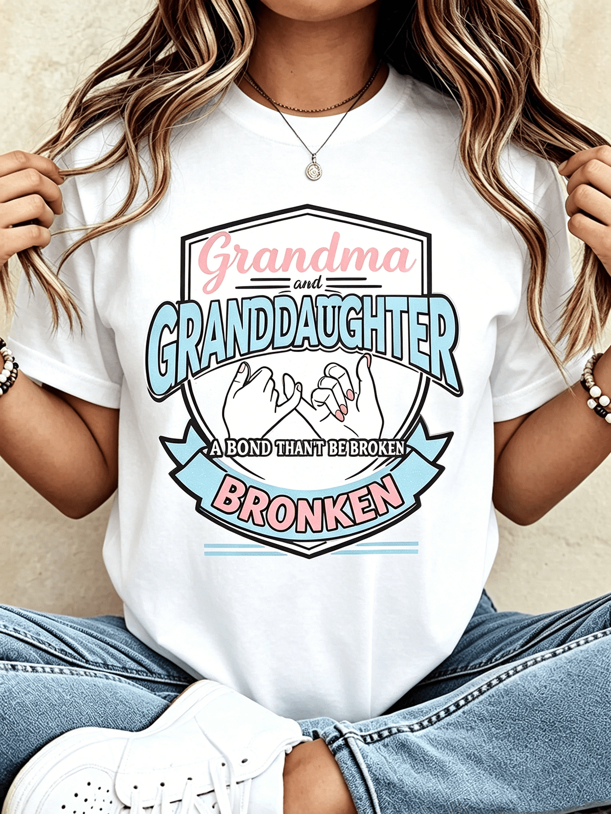 Grandma Granddaughter Unbreakable Bond Matching Graphic T-Shirt