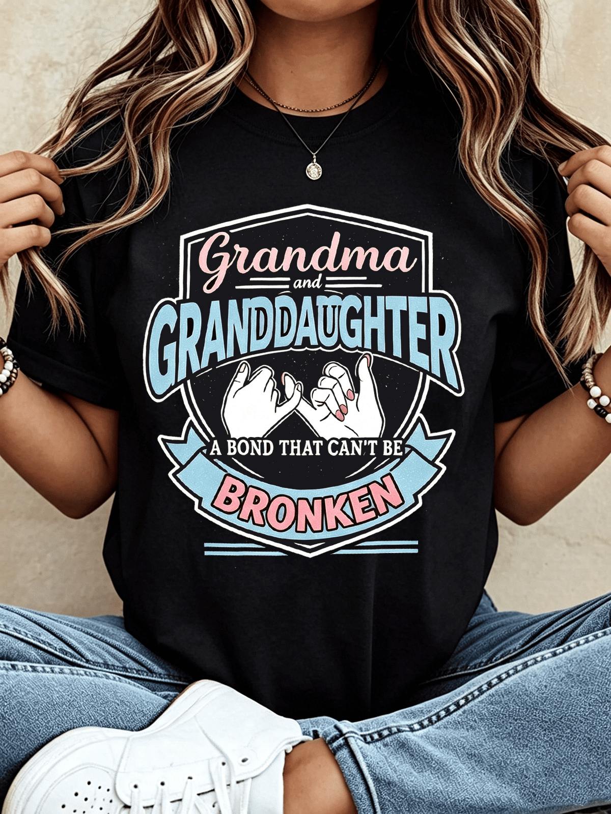Grandma Granddaughter Unbreakable Bond Matching Graphic T-Shirt