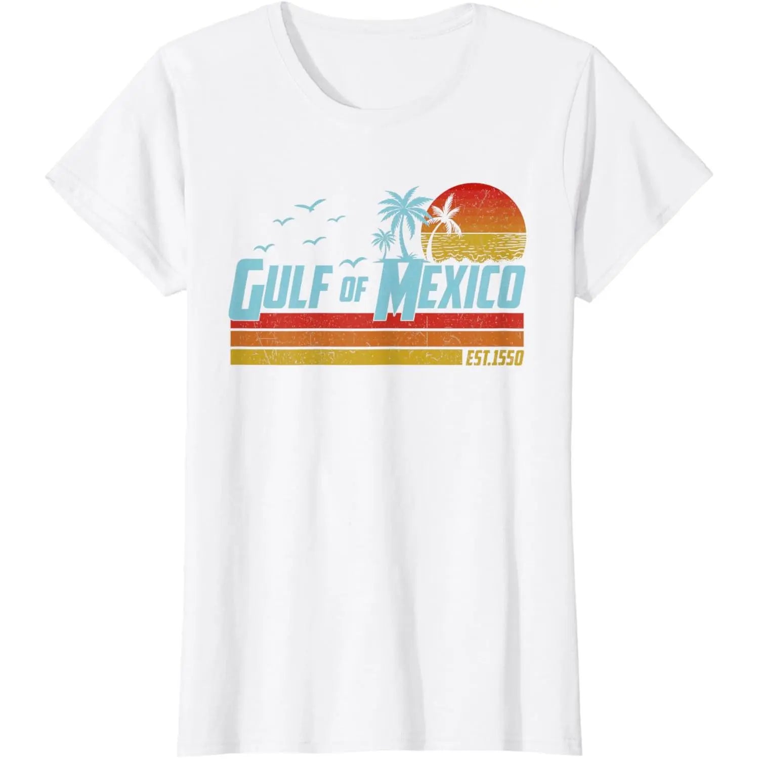 Gulf Of Mexico Est 1550 Retro Vintage Beach T-Shirt Golf Gift T-Shirt For Men And Women