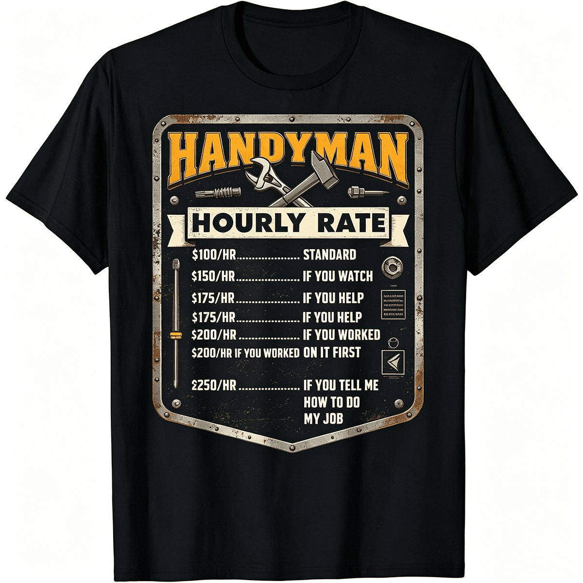 Handyman Funny Graphic Tee, Skilled Repairman Worker Gift Short Sleeve Top