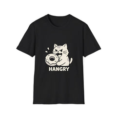 Hangry Cat T-Shirt, Cute Angry Cat Donut Graphic Tee, Funny Sarcastic Shirt, Animal Lover Gift for Women Men