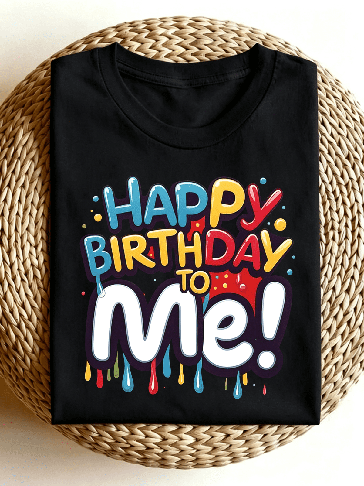 Happy Birthday To Me Colorful Drip Graffiti Birthday Party T-Shirt