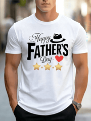 Happy Father's Day Hat Heart Star Dad Gift Graphic T-Shirt