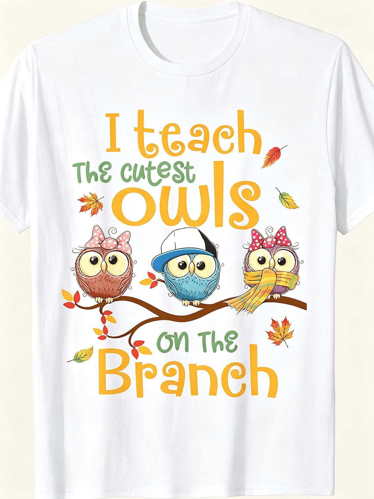 I Teach The Cutest Owls On The Branch Fall Teacher Owl Graphic T-Shirt
