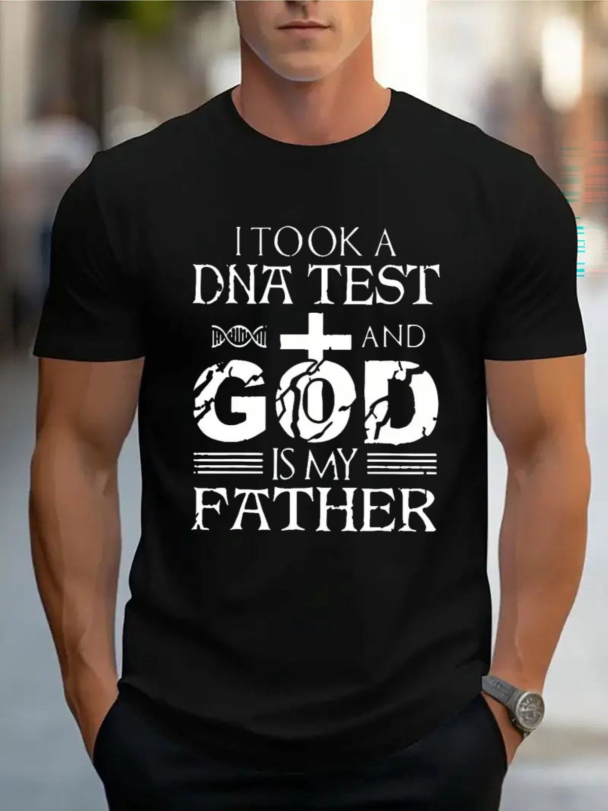 I Took A DNA Test And God Is My Father Christian Men's Graphic T-Shirt