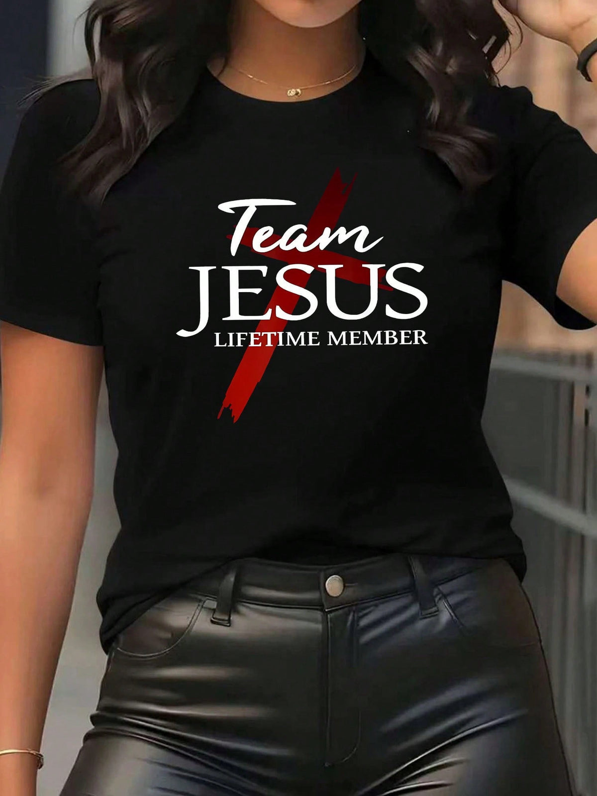JESUS Printed Short-Sleeve Round-Neck T-Shirt - Sporty Casual Style, Soft And Breathable