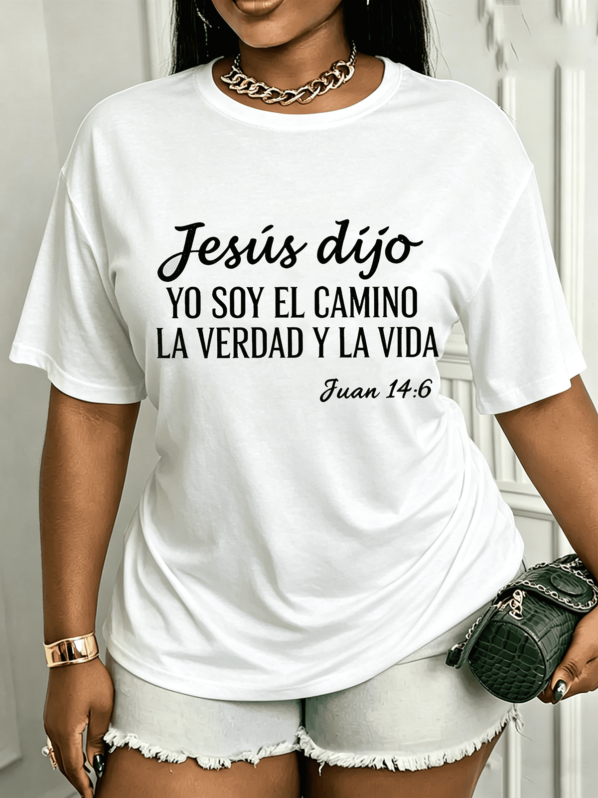 Jesús Dijo Yo Soy El Camino La Verdad Y La Vida Spanish Christian Bible Verse T-Shirt, Religious Faith Inspirational Gift Short Sleeve Top